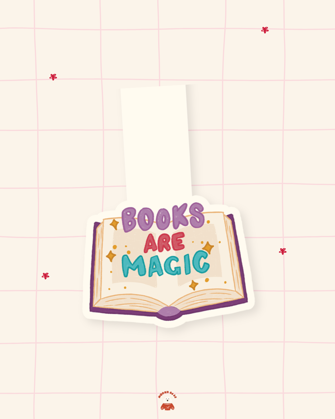 Books are magic magnetic bookmark
