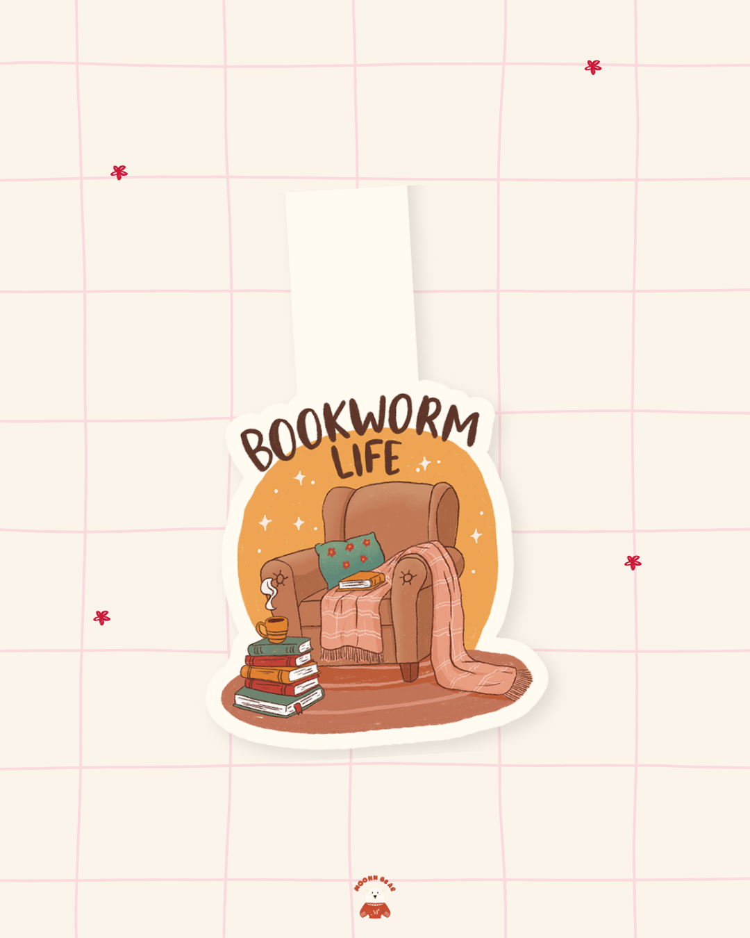 Bookworm Life magnetic bookmark